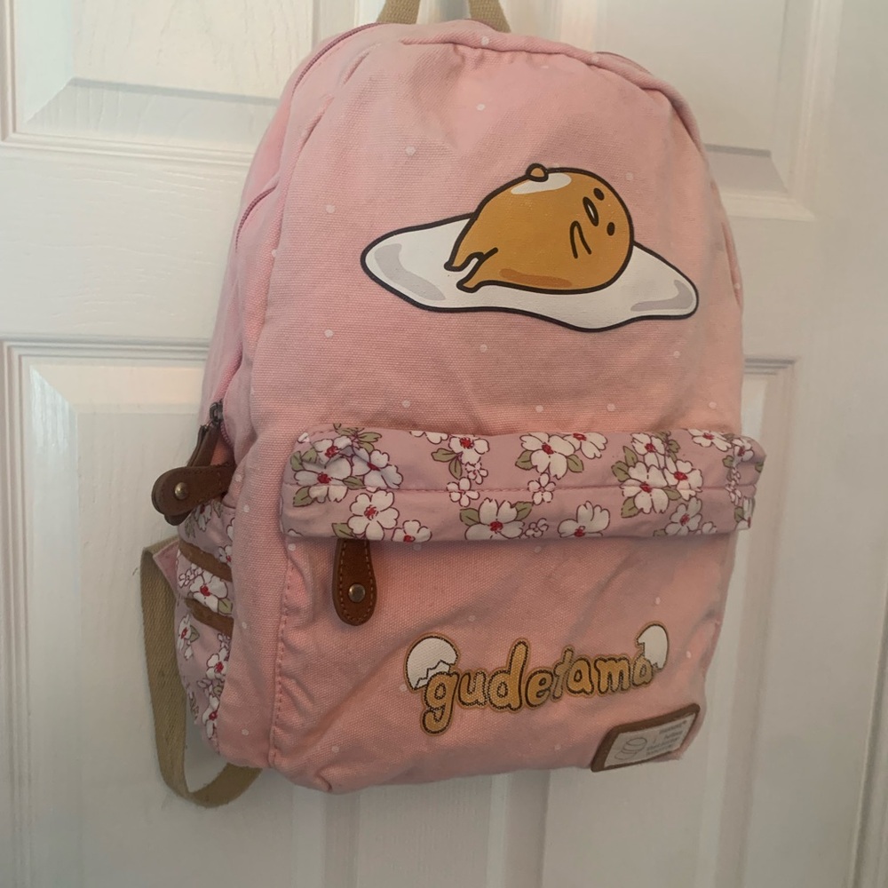 Sanrio Pink Gudetama Backpack with Floral Design - Picture 3 of 8